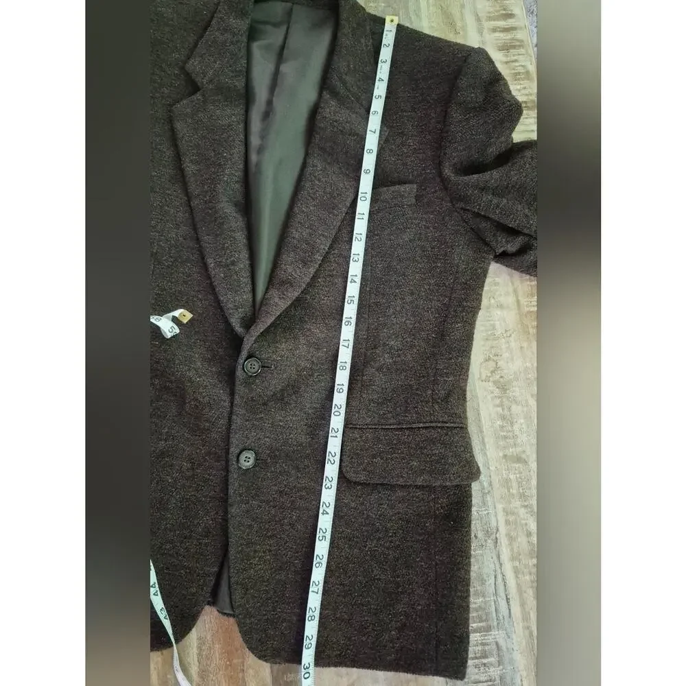 Lanificio Mario Zegna Wool Cashmere Brown Textured Blazer Sport Coat 40R Manstar